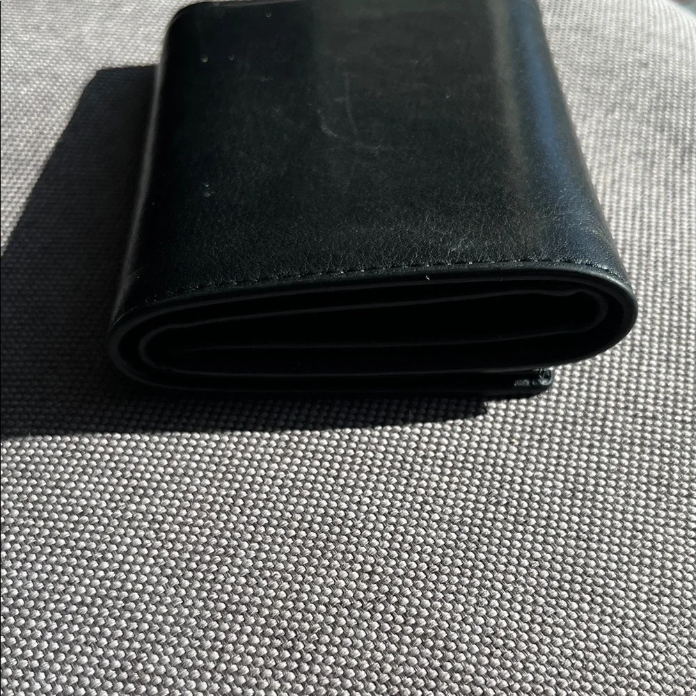 Coach Men's Black Smooth Leather Trifold Wallet